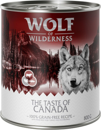 Wolf of Wilderness "The Taste Of" 6 x 800 g - Canada - Rind, Pute, Kabeljau