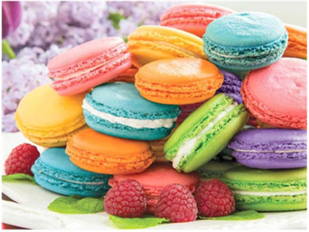 Bunte Macarons – Malen nach Zahlen, 50x40cm / Fertig bespannt / 24 Farben (Einfach)