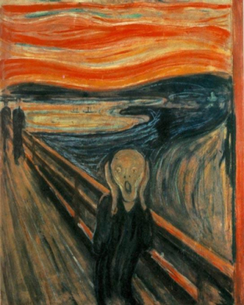 Edvard Munch, Der Schrei - Klassiker, 40x50cm / Mit Keilrahmen / 36 Farben (Bestseller)