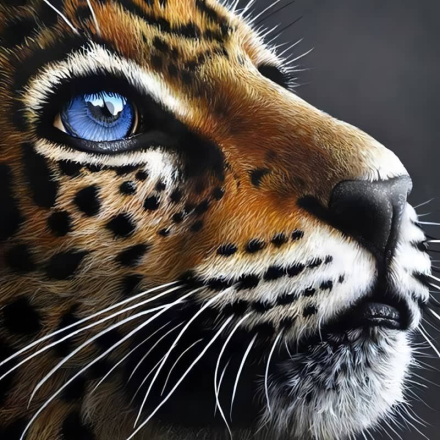 Malen nach Zahlen - Leopard Profil, 60x60cm / Ohne Rahmen / 24 Farben (Einfach)