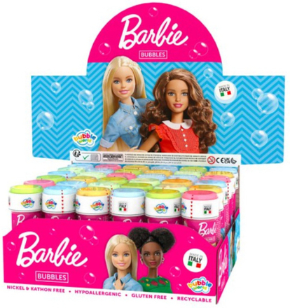 6x Barbie bellenblaas flesjes met bal spelletje in dop 60 ml voor kinderen