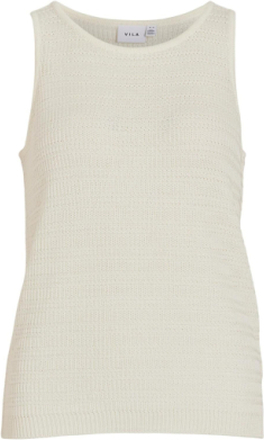 Vimargot Open O-Neck S/L Knit Top/R Tops T-shirts & Tops Sleeveless White Vila