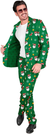UV Glow Kostymdress til Herre med Nisse og Julemotiver - Small