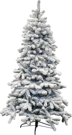 Albero di Natale 180 cm abete innevato con 696 rami e base in metallo