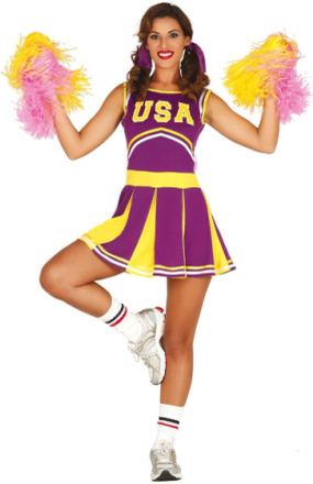 USA Cheerleader Damekostyme - Strl L