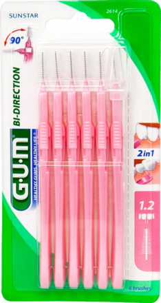 GUM Bi-Direction mellanrumsborste 6 st 1,2 mm