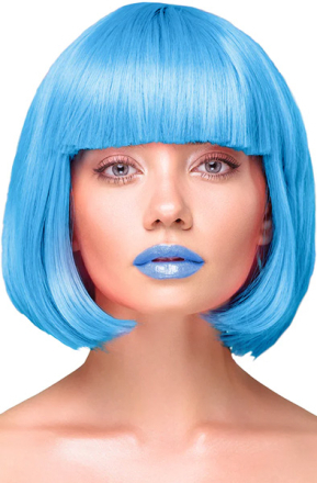 Party Wig Short Straight Blue Hair Paryk