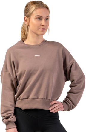 Loose Fit Sweatshirt ''Feeling Good'', brown, xsmall/small