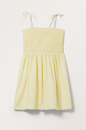 Mini Babydoll Poplin Dress - Yellow