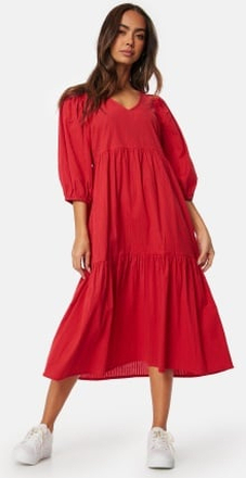 Happy Holly Balloon Sleeve Cotton Dress Red 44/46