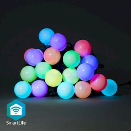 Nedis SmartLife Dekorativ LED | Festljus | Wi-Fi | RGB | 20 LED"'s | 10 m | Android- / IOS | Glödlampediameter: 50 mm