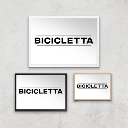 PBK Bicicletta Giclee Art Print - A4 - White Frame