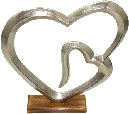Dorre - Helia skulptur dobbelt hjerte 43 cm aluminium