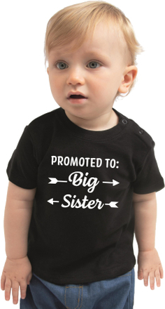 Promoted to big sister kado shirt voor baby / kinderen zwart