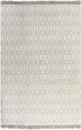 vidaXL Gulvsteppe kilim-vevet bomull med mønster 160x230 cm gråbrun
