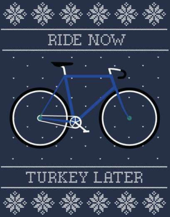 Ride Now, Turkey Later Christmas Jumper - Navy - 5XL