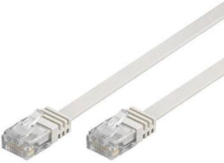DELTACO Network Cable | Cat 6 | U/UTP | Patch flat | White | 3m