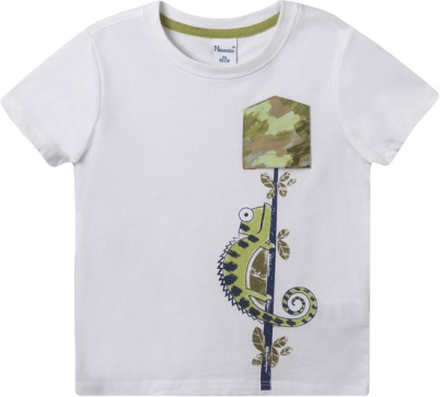T-shirt med ödla och kamouflage (Storlek: 5 år)
