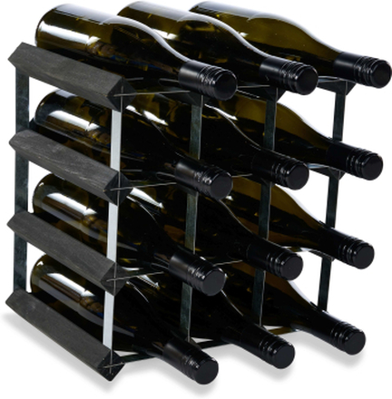 Vino Vita vinreol - sortlakeret fyrretræ - 12 flasker