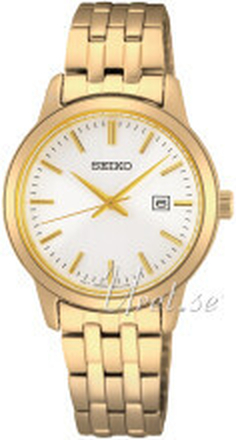 Seiko SUR412P1 Classic Hvid/Gul guldtonet stål Ø30 mm