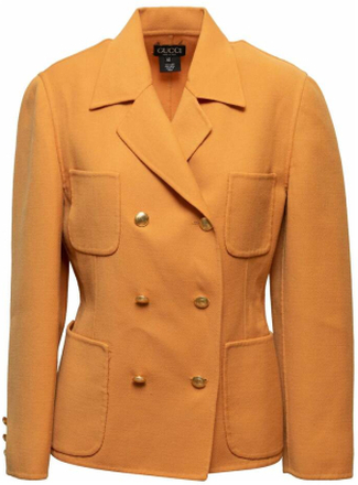 Vintage Orange Gucci ull dobbeltbrystet blazer pre-eid