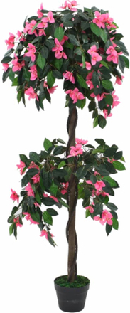 vidaXL Kunstig rododendronplante med potte 155 cm grønn og rosa