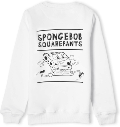 Spongebob Squarepants Sprinting Through The Sea Kids' Sweatshirt - White - 11-12 Years - White
