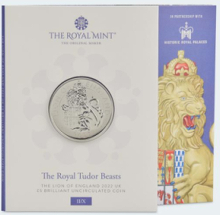 Sammlermünzen Reppa 5 Pound Royal Tudor Beasts Löwe