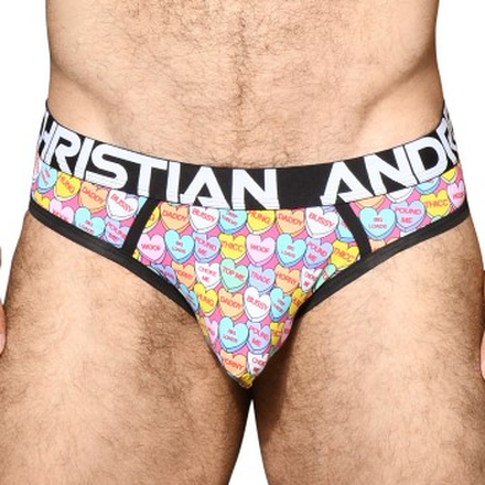 Andrew Christian Almost Naked Candy Hearts Jock Rosa polyamid Large Herre