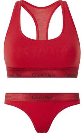 Calvin Klein Modern Cotton Metallic Set Rot X-Small Damen
