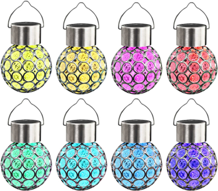 vidaXL Hengende soldrevne lamper 8 stk LED-lys RGB