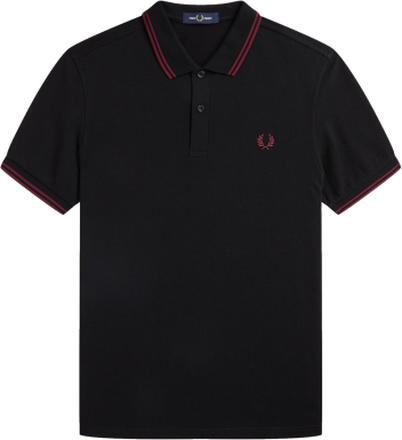 Fred Perry Slim Fit Twin Tipped Polo Black; Tawny port-xs
