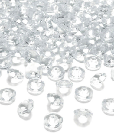 100 stk Små Klare Akryldiamanter Konfetti/Bordpynt