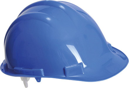 Set van 4x stuks veiligheidshelmen/bouwhelmen hoofdbescherming blauw verstelbaar 55-62 cm