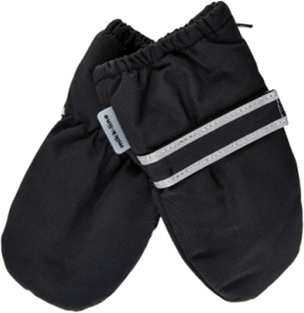 Nylon Baby Mittens W. Zip Accessories Gloves & Mittens Baby Gloves Black Mikk-line