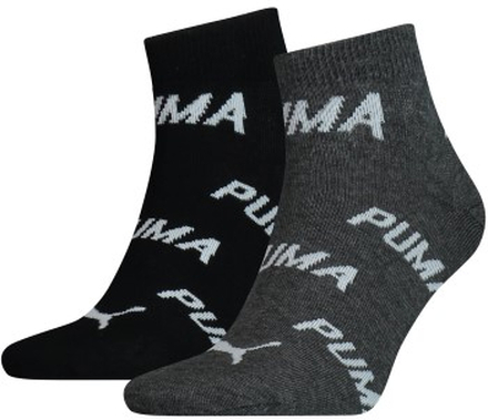 Puma Strømper 2P BWT Quarter Sock Svart/Grå Str 35/38
