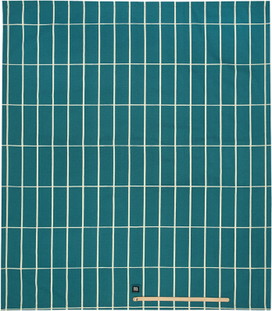 Marimekko - Tiliskivi piknik pledd 145x160 cm turkis/hvitrutete