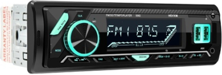 HEVXM 7 Colors Digital HD LCD Display Car Stereo Audio Radio FM/UU/TF/MP3 Player BT V3.0 12V/24V LCD Multimedia In-dash 1 Din Dual USB Fast Charging