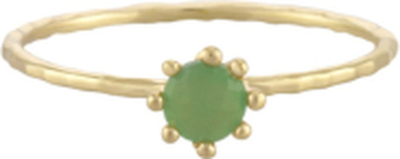 Golden Crown Green Aventurine Ring