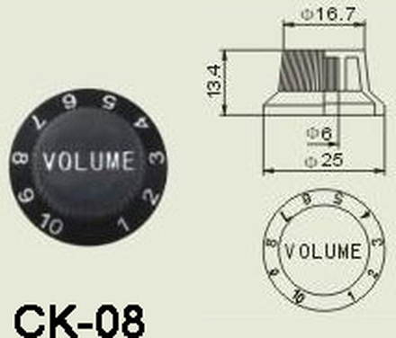 Wilkinson CK-08 el-guitar-volume-kontrol-knap sort