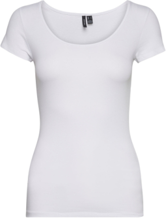 Vmmaxi My Soft Ss U-Neck Noos T-shirts & Tops Short-sleeved Hvit Vero Moda*Betinget Tilbud