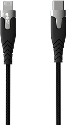 GEAR Laddkabel PRO USB-C till Lightning C94 1.5m Svart Kevlarkabel med Metallkopplingar