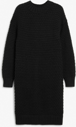 Oversized knitted midi dress - Black