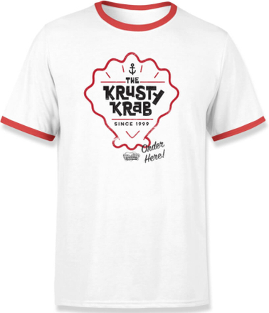 Spongebob Krusty Krab Unisex Ringer T-Shirt - White / Red - XL - White