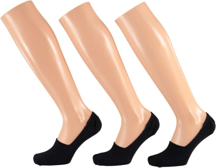 9 Paar zwarte sneaker sokken met siliconen hiel voor dames