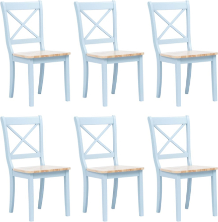 vidaXL Spisestoler 6 stk grå og lys heltre gummitre