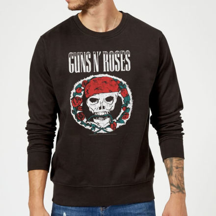 Guns N Roses Circle Skull Christmas Jumper - Black - M - Black