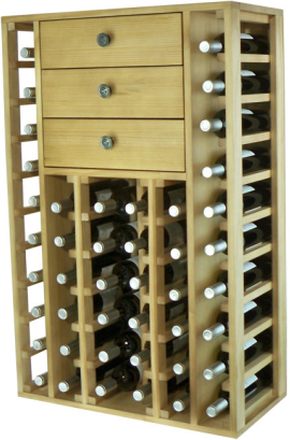 Winerex DINORA - Winerex - 40 flasker + 3 skuffer i toppen Hvitbeiset furu