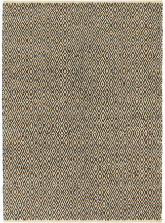 Håndvævet chindi-tæppe læder bomuld 120 x 170 cm sort