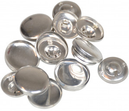 Infinity Hearts DIY tygknappar/verdragsknappar runda aluminium silver